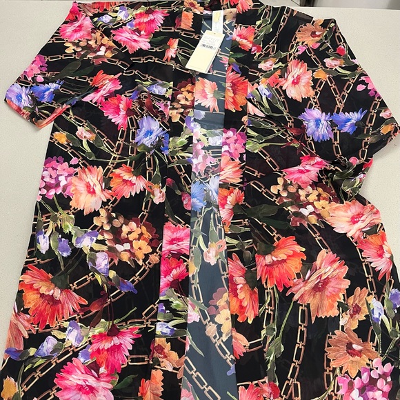Gottex Floral Chiffon Open Kimono Cover Up “Spring” Collection Size S MSRP $148 - Picture 2 of 7